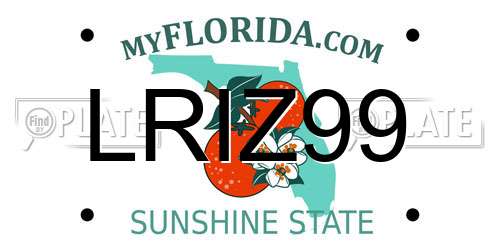LRIZ99 Florida License Plate