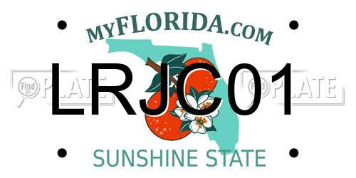 LRJC01 Florida License Plate
