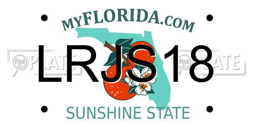 LRJS18 Florida License Plate