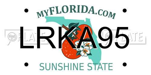 LRKA95 Florida License Plate