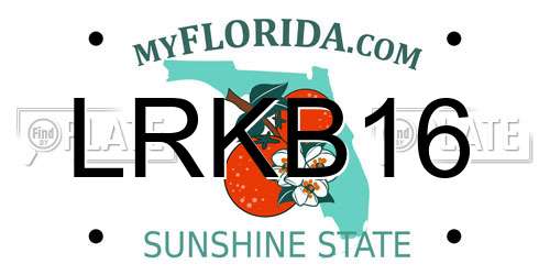 LRKB16 Florida License Plate