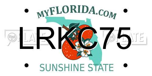 LRKC75 Florida License Plate