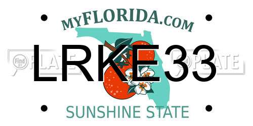 LRKE33 Florida License Plate
