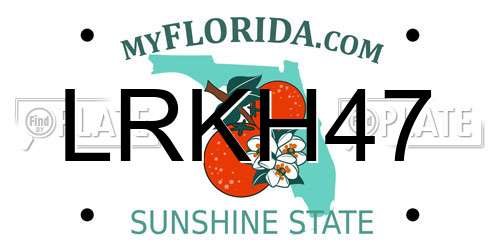 LRKH47 Florida License Plate