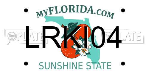 LRKI04 Florida License Plate