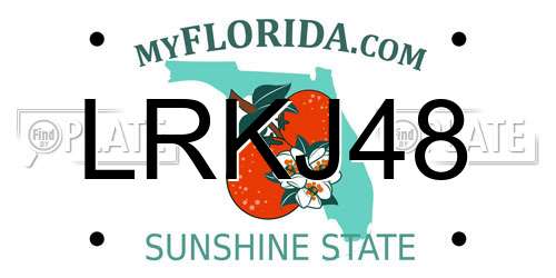 LRKJ48 Florida License Plate