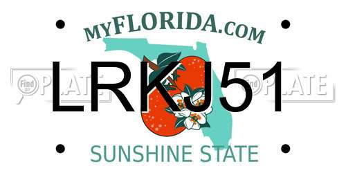 LRKJ51 Florida License Plate