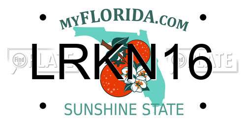 LRKN16 Florida License Plate