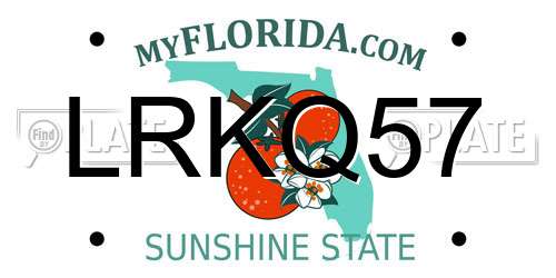 LRKQ57 Florida License Plate