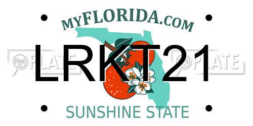 LRKT21 Florida License Plate