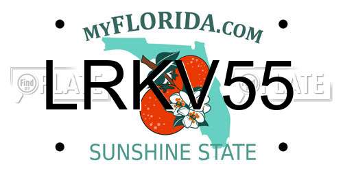 LRKV55 Florida License Plate