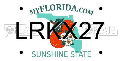 LRKX27 Florida License Plate