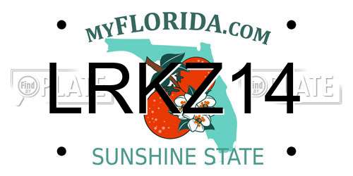 LRKZ14 Florida License Plate