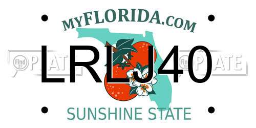 LRLJ40 Florida License Plate