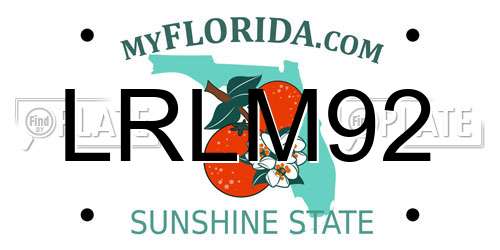 LRLM92 Florida License Plate
