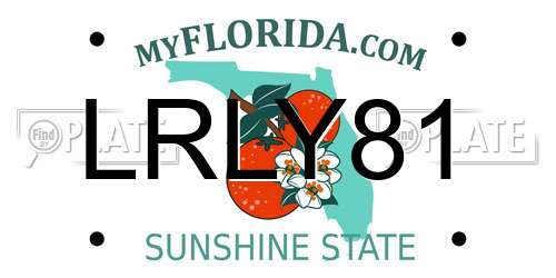 LRLY81 Florida License Plate