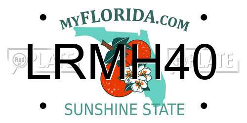 LRMH40 Florida License Plate