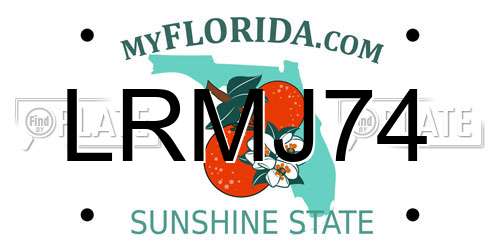 LRMJ74 Florida License Plate