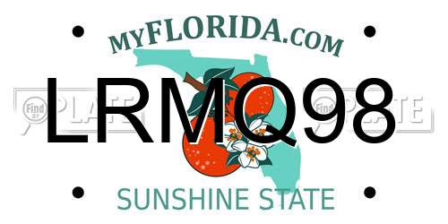 LRMQ98 Florida License Plate