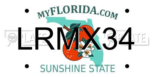 LRMX34 Florida License Plate