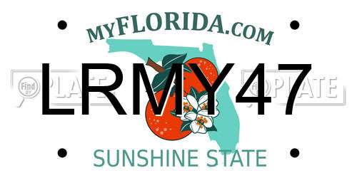 LRMY47 Florida License Plate