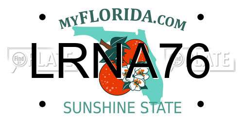 LRNA76 Florida License Plate
