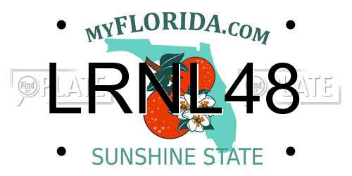 LRNL48 Florida License Plate