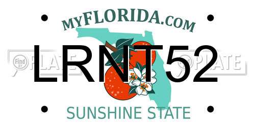 LRNT52 Florida License Plate
