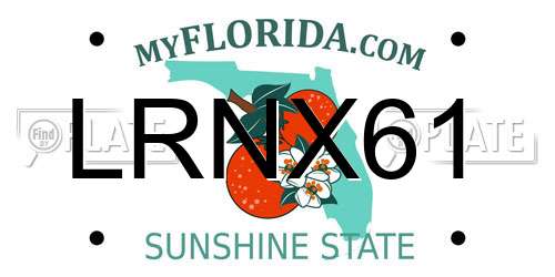 LRNX61 Florida License Plate