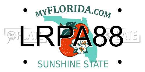 LRPA88 Florida License Plate