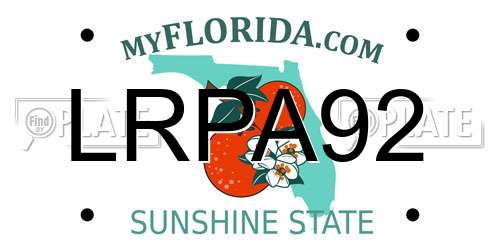 LRPA92 Florida License Plate
