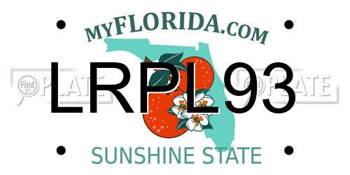 LRPL93 Florida License Plate