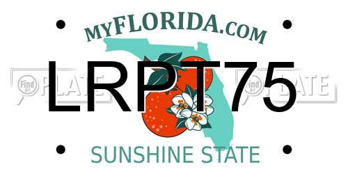 LRPT75 Florida License Plate