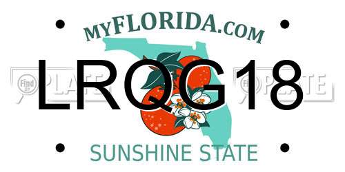 LRQG18 Florida License Plate
