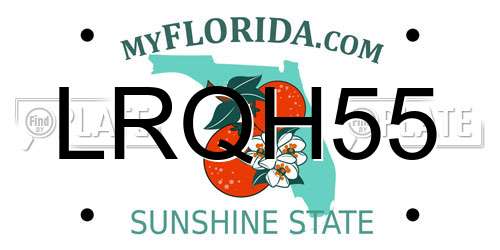 LRQH55 Florida License Plate