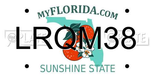 LRQM38 Florida License Plate