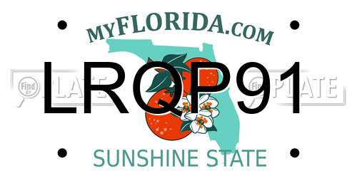 LRQP91 Florida License Plate