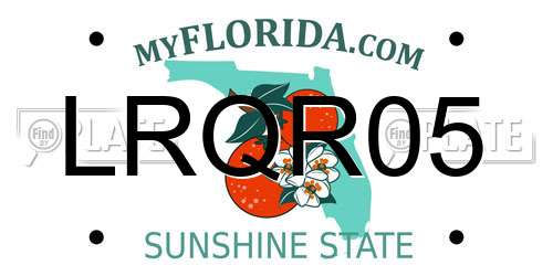 LRQR05 Florida License Plate