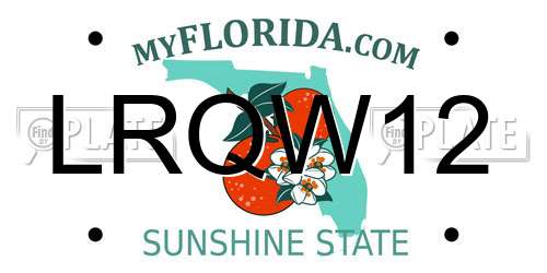 LRQW12 Florida License Plate