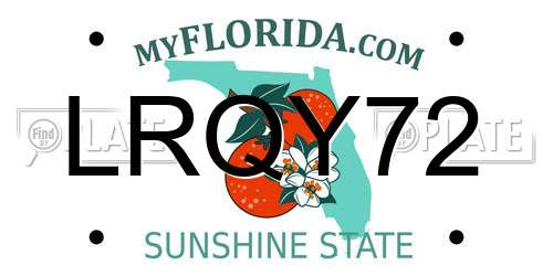 LRQY72 Florida License Plate