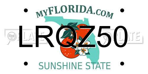 LRQZ50 Florida License Plate