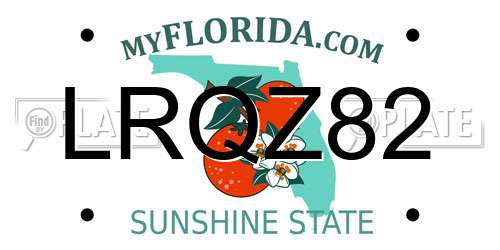 LRQZ82 Florida License Plate