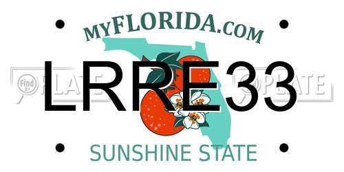 LRRE33 Florida License Plate