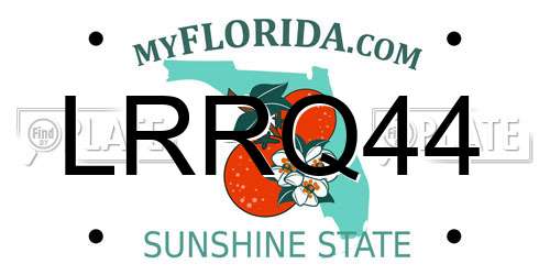 LRRQ44 Florida License Plate