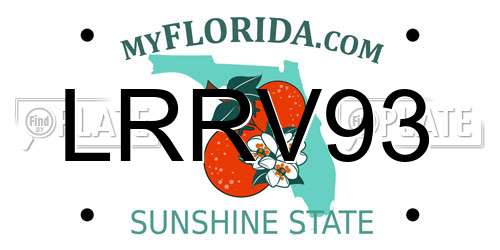 LRRV93 Florida License Plate