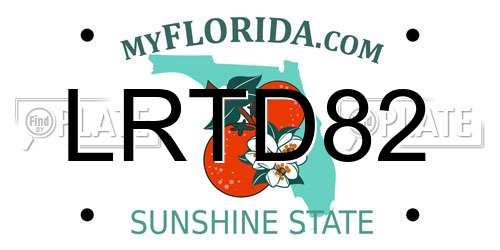 LRTD82 Florida License Plate