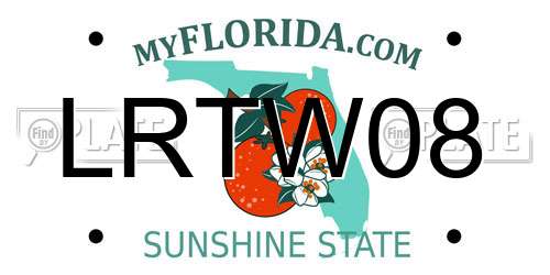 LRTW08 Florida License Plate