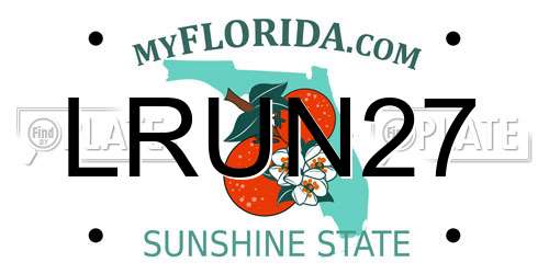 LRUN27 Florida License Plate