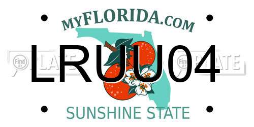 LRUU04 Florida License Plate