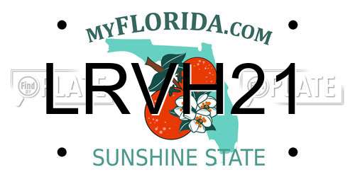 LRVH21 Florida License Plate